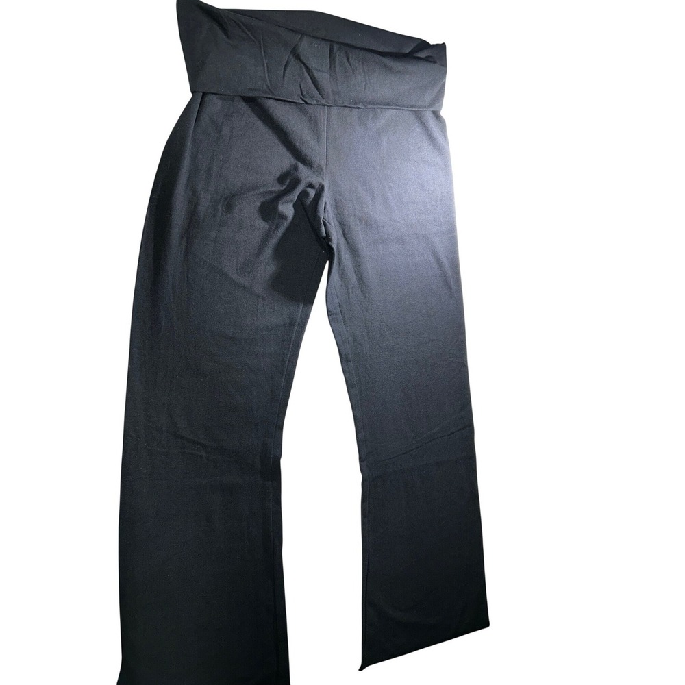 Victoria's Secret Foldover‎ Waistband Yoga Pants Black Flare Leg Medium
